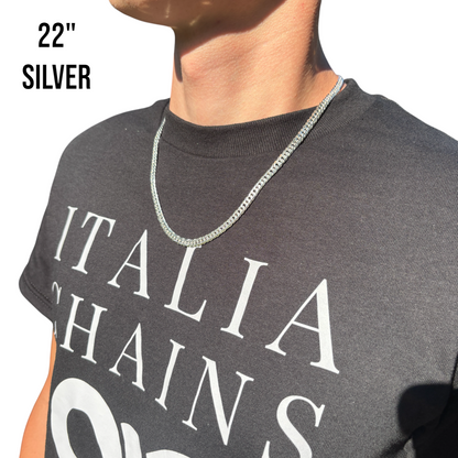 925 Sterling Silver 8mm Double Curb Chain Necklace