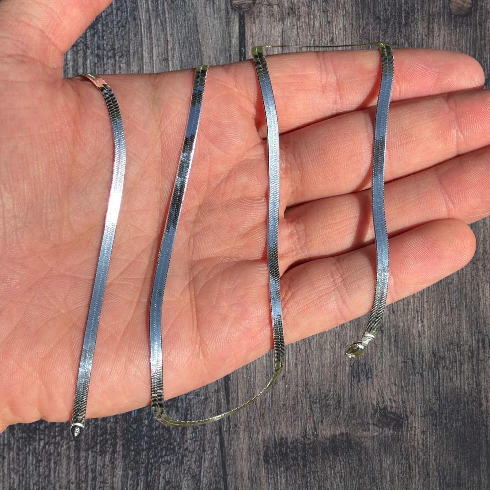 925 Sterling Silver 3.5mm Herringbone Chain Necklace