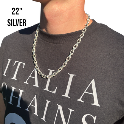 925 Sterling Silver 7mm Fancy Hermes Rolo Link Chain