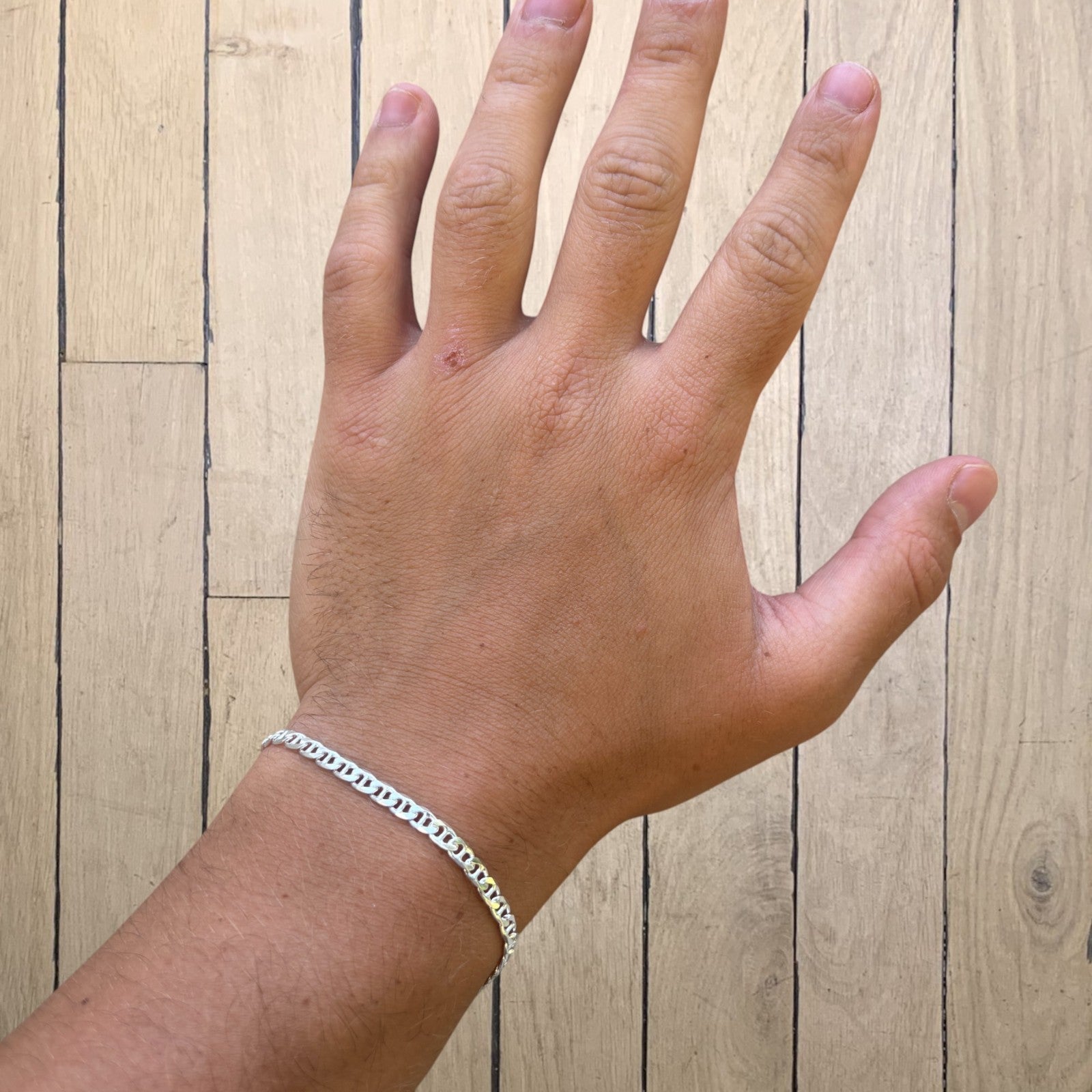 925 Sterling Silver 4mm Mariner Bracelet