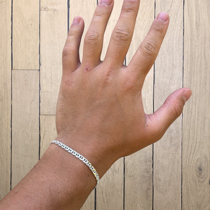 925 Sterling Silver 4mm Mariner Bracelet