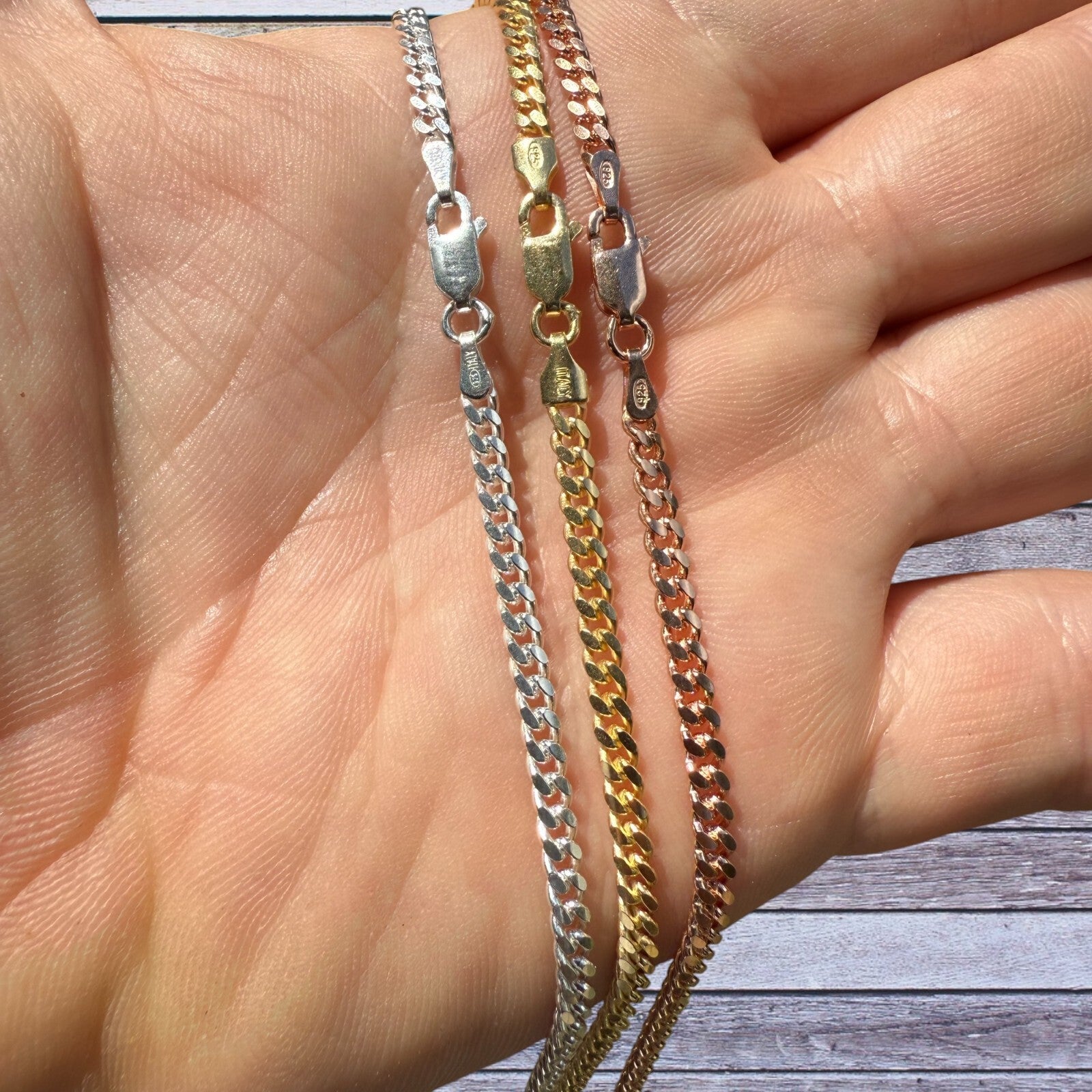 925 Sterling Silver 2.5mm Miami Cuban Chain Necklace