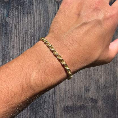 925 Sterling Silver 5mm Diamond Cut Rope Bracelet