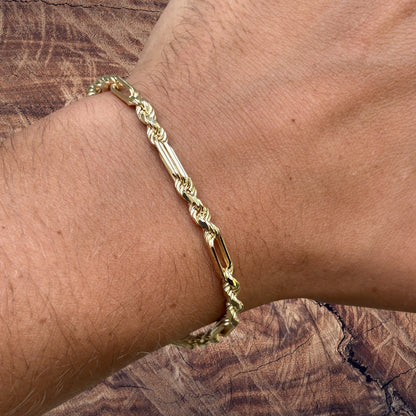 925 Sterling Silver 4mm Figarope Milano Bracelet