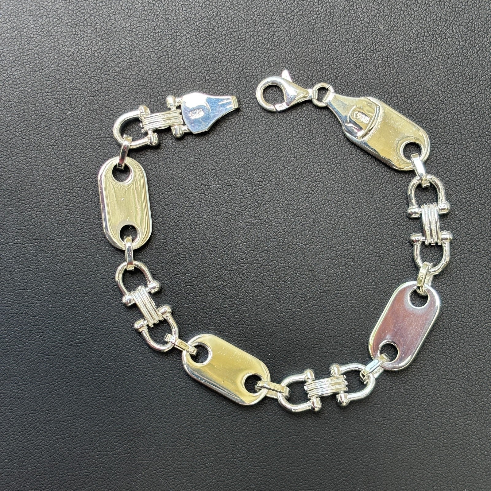 925 Sterling Silver 10mm Custom Ferragamo Link Bracelet
