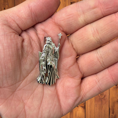 925 Sterling Silver Grim Reaper Pendant With Moissanite