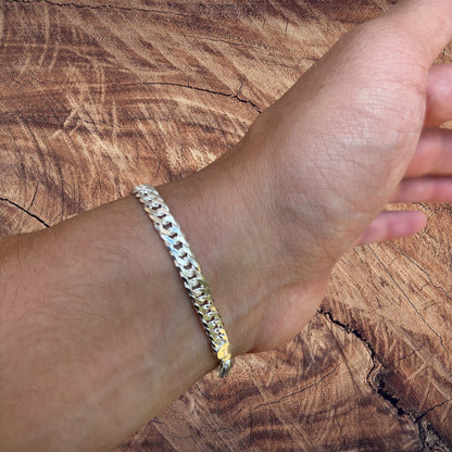 925 Sterling Silver 6mm Double Curb Bracelet