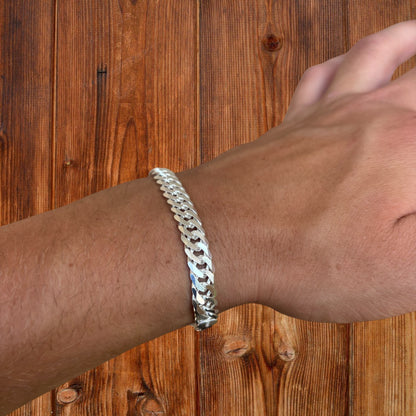 925 Sterling Silver 8mm Double Curb Bracelet