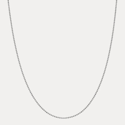925 Sterling Silver 2mm Bead Chain Necklace
