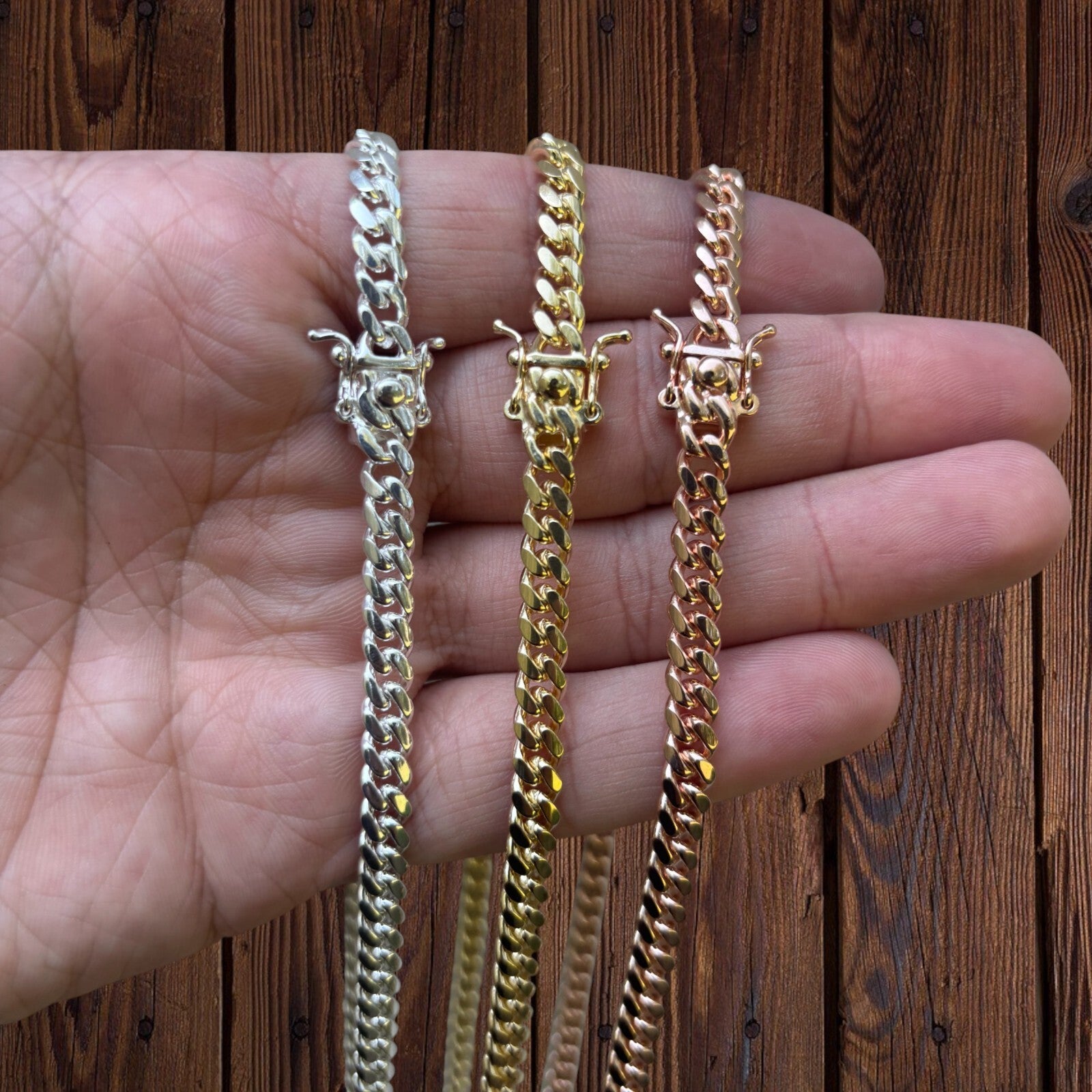 925 Sterling Silver 5mm Miami Cuban W. Box Clasp Chain Necklace