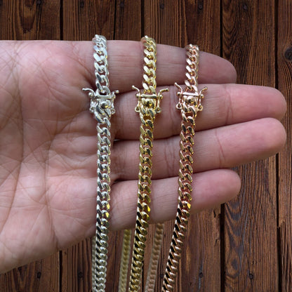 925 Sterling Silver 5mm Miami Cuban W. Box Clasp Chain Necklace