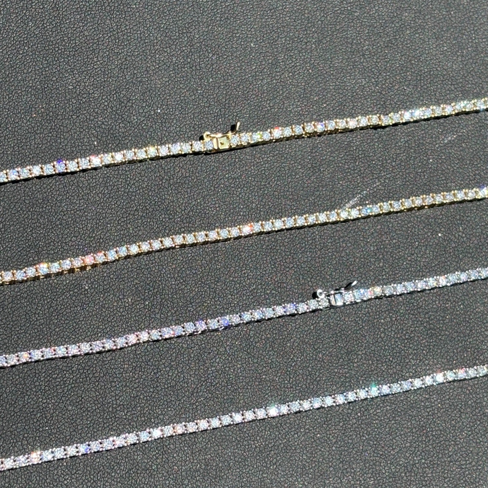 925 Sterling Silver 2mm Tennis Chain Necklace - CZ Or Moissanite