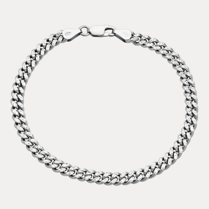 925 Sterling Silver 5mm Diamond Cut Miami Cuban Bracelet