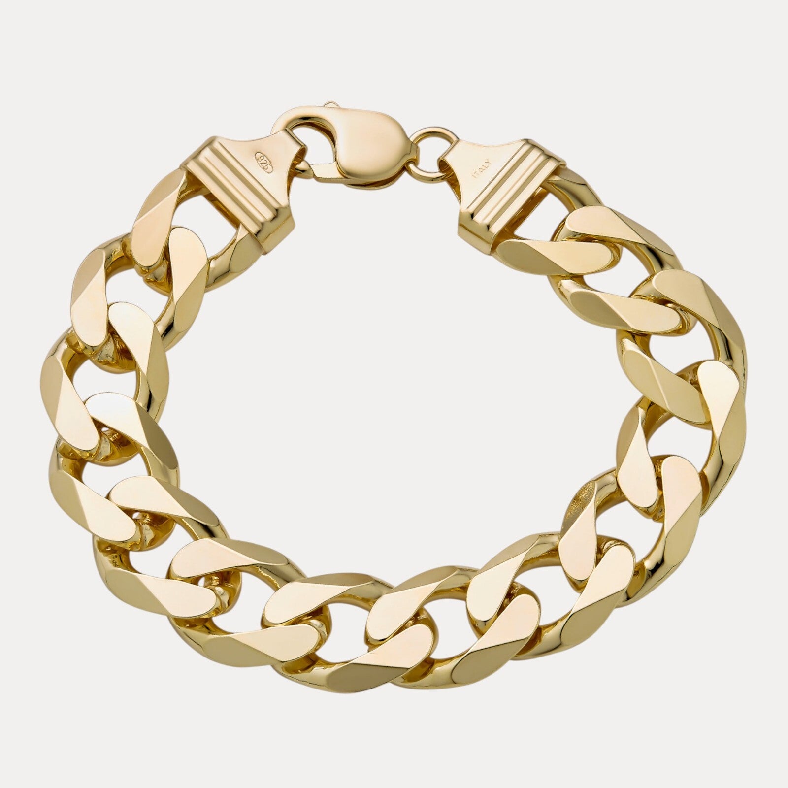 925 Sterling Silver 15mm Curb Bracelet