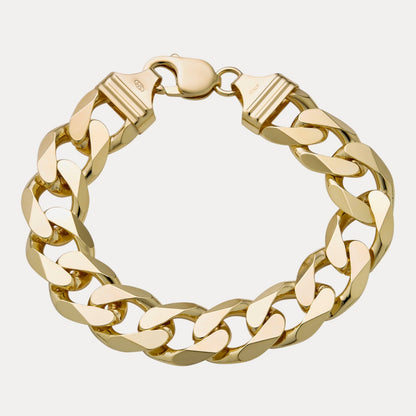 925 Sterling Silver 15mm Curb Bracelet