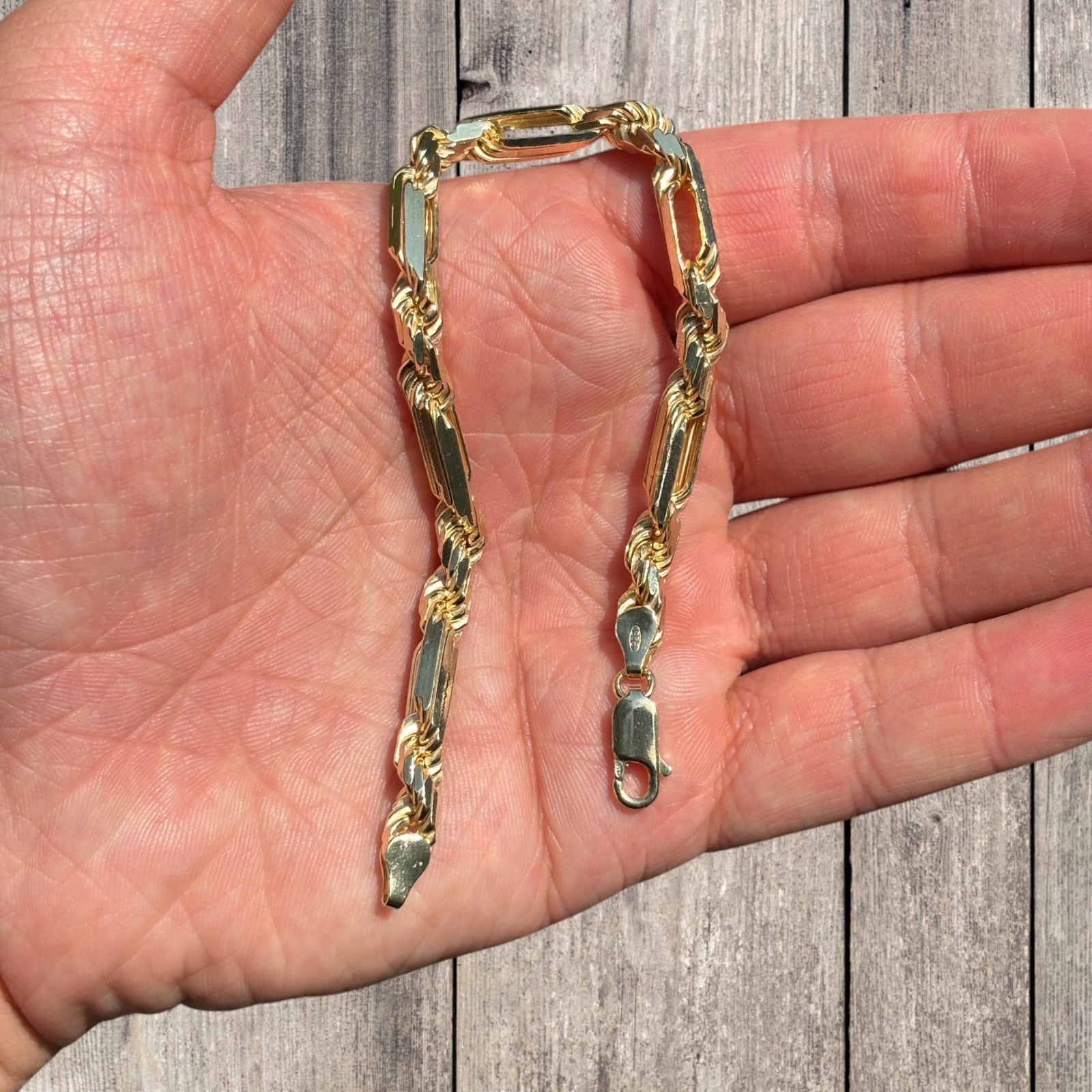 925 Sterling Silver 6mm Figarope Milano Bracelet