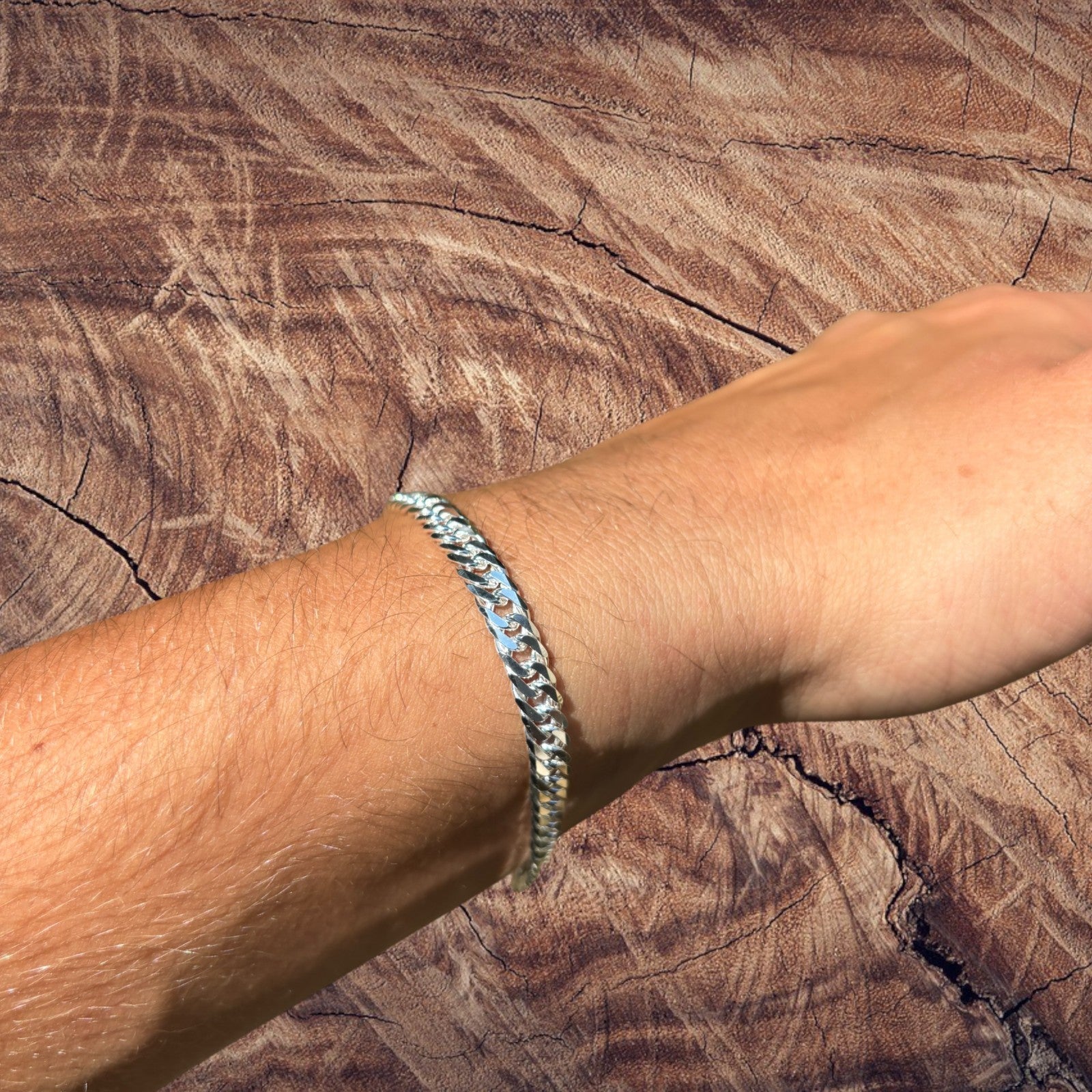 925 Sterling Silver 6mm Double Curb Bracelet