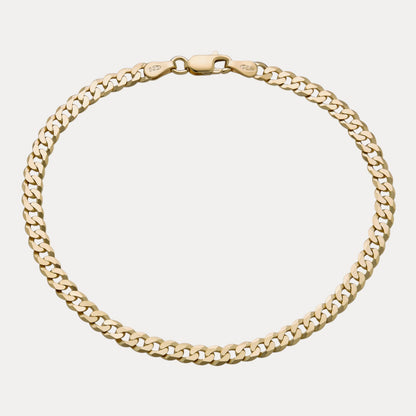 925 Sterling Silver 4mm Flat Curb Bracelet