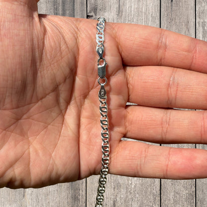 925 Sterling Silver 4.5mm Tiger Eye Chain Necklace