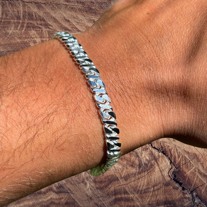 925 Sterling Silver 5mm Dollar Link Bracelet