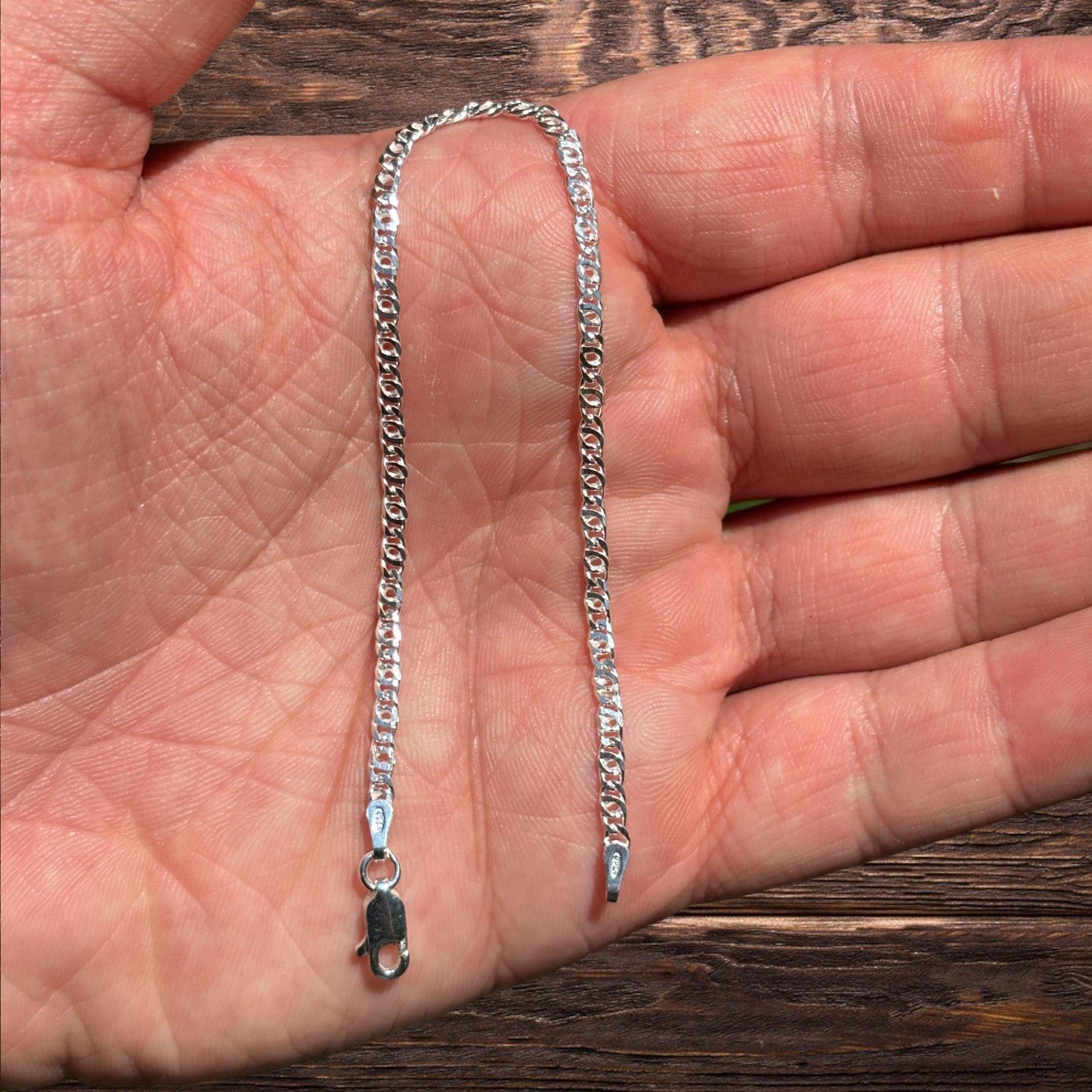 925 Sterling Silver 2.5mm Tiger Eye Bracelet