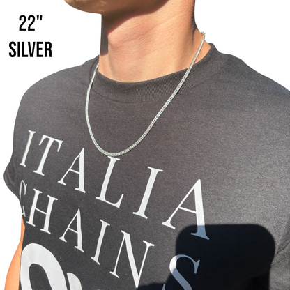 925 Sterling Silver 3.5mm Double Curb Chain Necklace