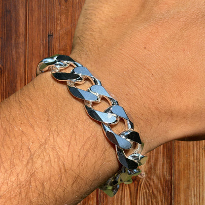 925 Sterling Silver 15mm Curb Bracelet