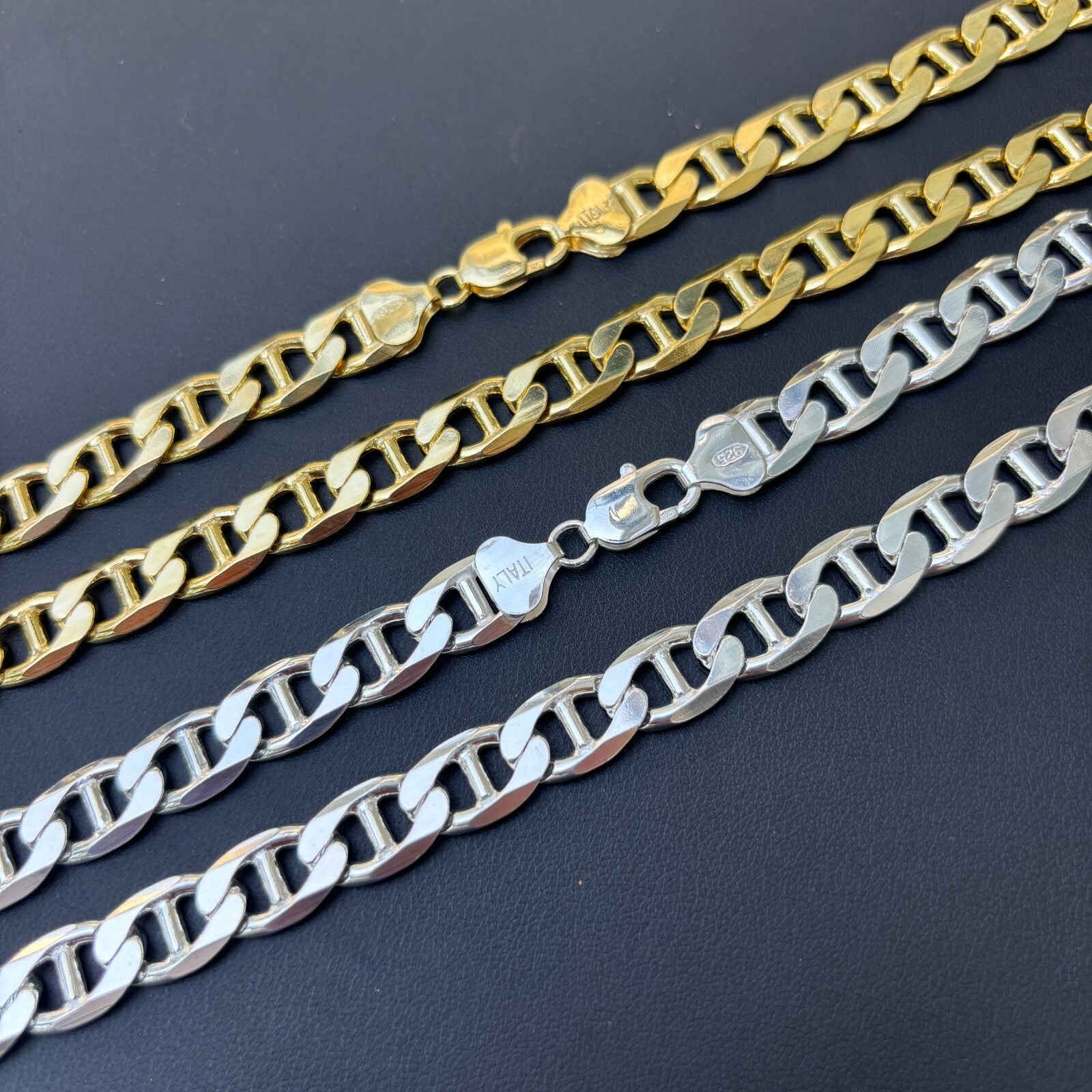 925 Sterling Silver 10mm Mariner Chain Necklace