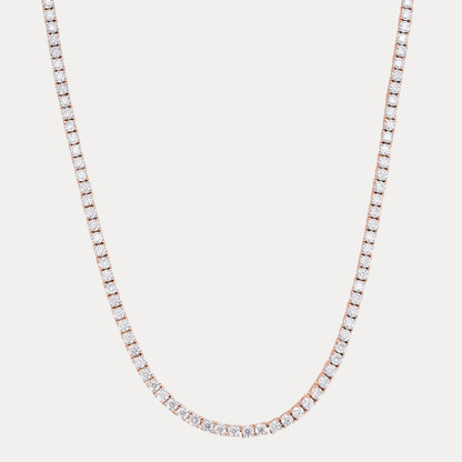 925 Sterling Silver 2mm Tennis Chain Necklace - CZ Or Moissanite