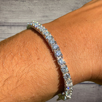 925 Sterling Silver 4mm Tennis Bracelet - CZ Or Moissanite