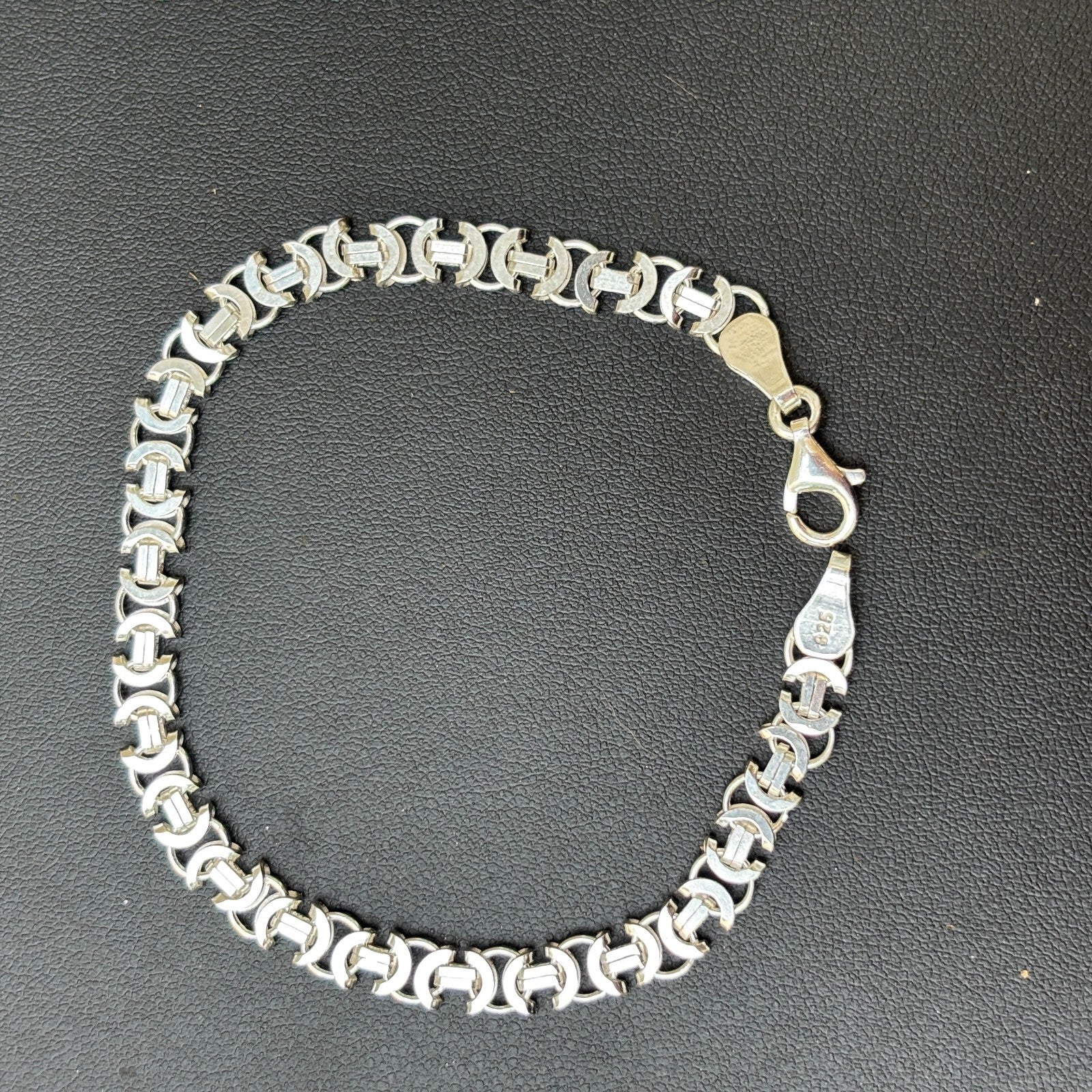 925 Sterling Silver 5mm Flat Byzantine Bracelet