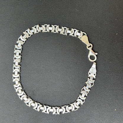 925 Sterling Silver 5mm Flat Byzantine Bracelet
