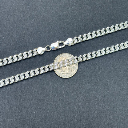 925 Sterling Silver 7mm Diamond Cut Miami Cuban Chain Necklace