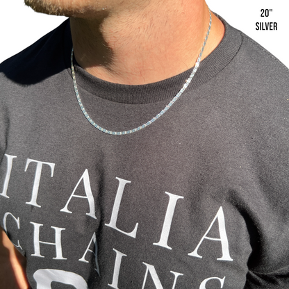 925 Sterling Silver 3mm Valentino Chain Necklace