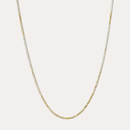 925 Sterling Silver 3mm Flat Curb Cuban Chain Necklace