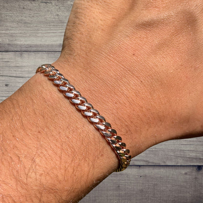 925 Sterling Silver 6mm Miami Cuban W. Box Clasp Bracelet