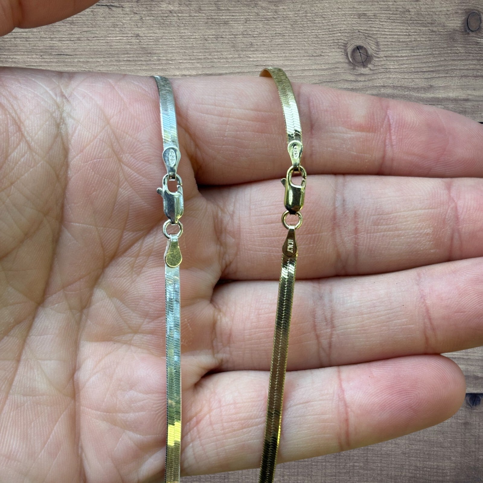 925 Sterling Silver 3mm Herringbone Chain Necklace