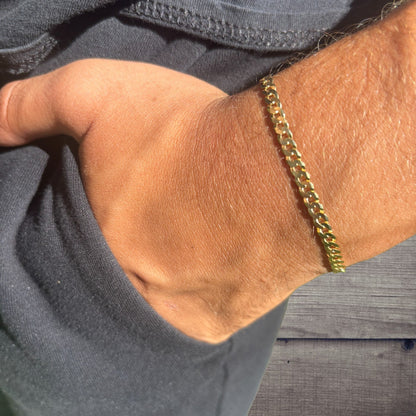 925 Sterling Silver 4mm Flat Curb Bracelet