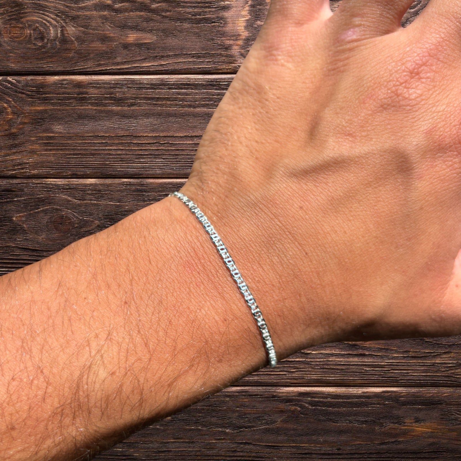 925 Sterling Silver 2.5mm Tiger Eye Bracelet