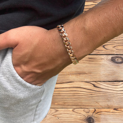 925 Sterling Silver 8mm Miami Cuban W. Box Clasp Bracelet