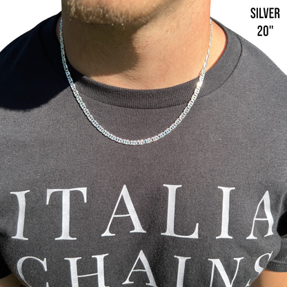 925 Sterling Silver 4.5mm Tiger Eye Chain Necklace