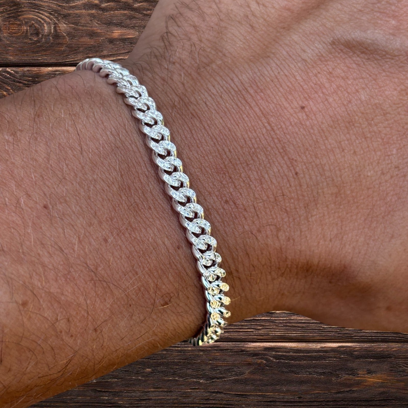 925 Sterling Silver 5mm Diamond Cut Miami Cuban Bracelet