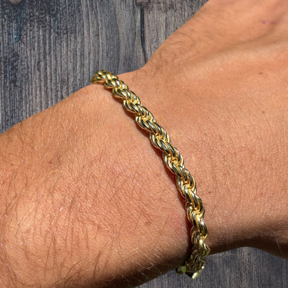 925 Sterling Silver 5mm Diamond Cut Rope Bracelet