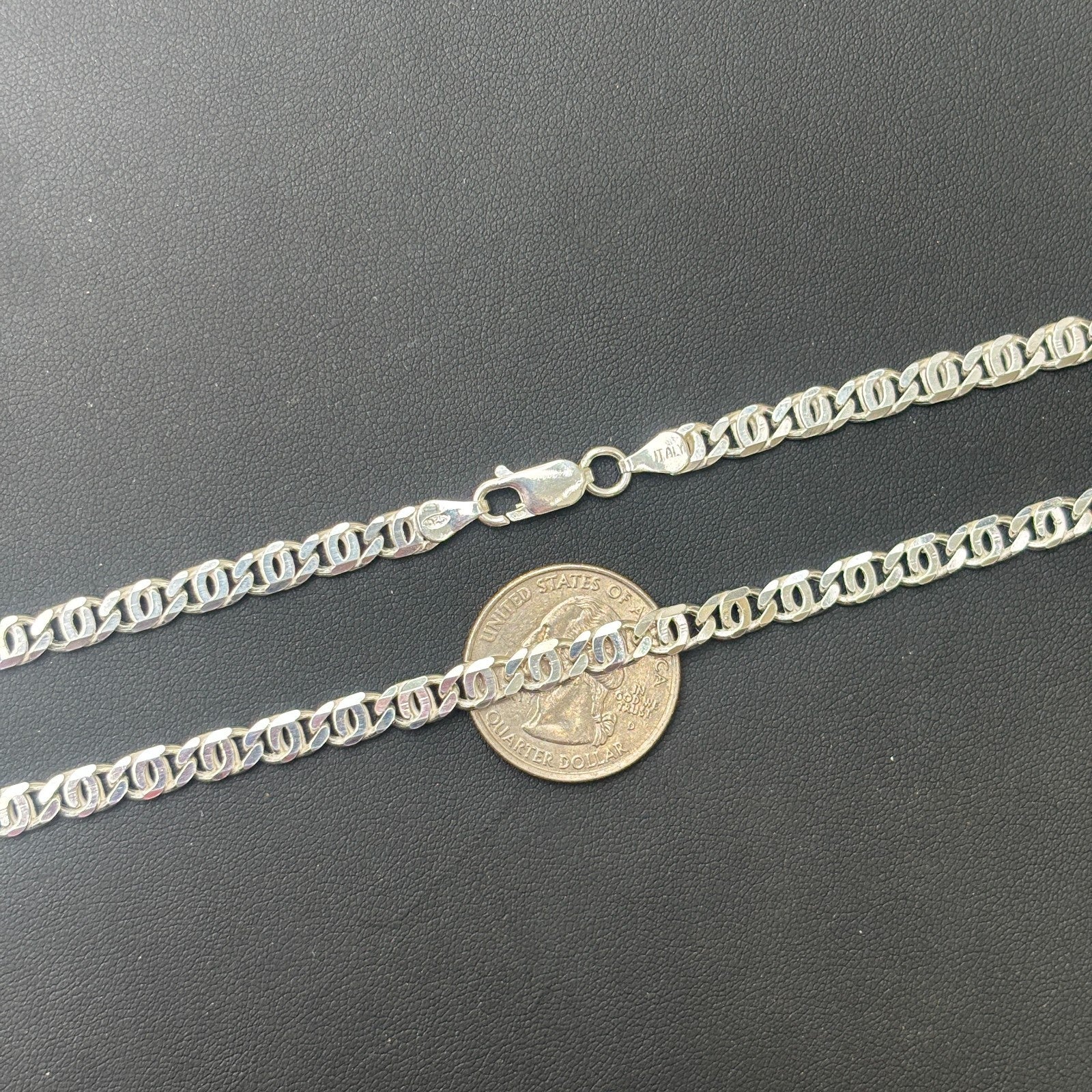 925 Sterling Silver 5.5mm Tiger Eye Chain Necklace