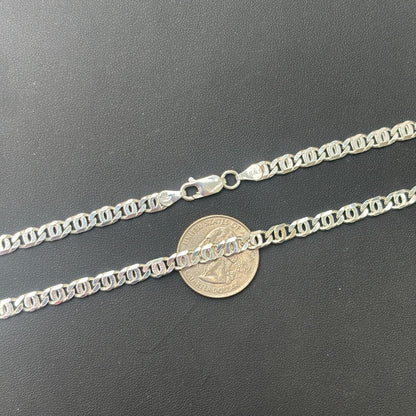 925 Sterling Silver 5.5mm Tiger Eye Chain Necklace