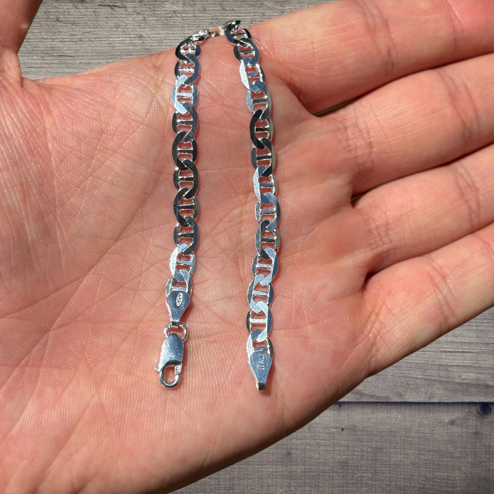 925 Sterling Silver 5mm Mariner Bracelet