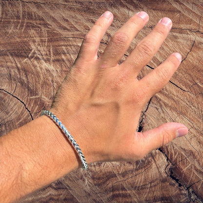 925 Sterling Silver 5mm Rounded Franco Bracelet W. Box Clasp