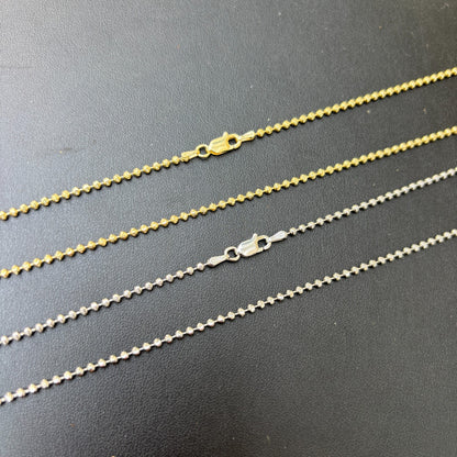 925 Sterling Silver 2mm Bead Chain Necklace