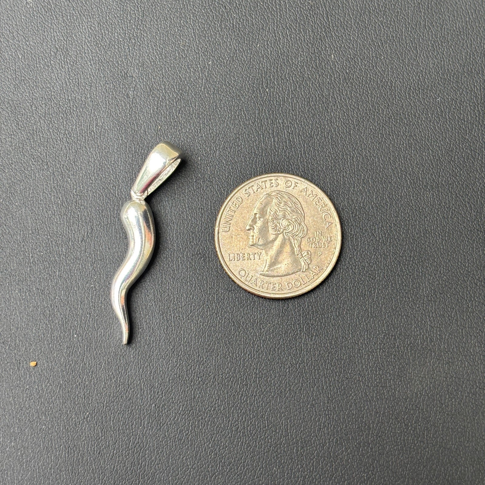 925 Sterling Silver Italian Horn Pendant