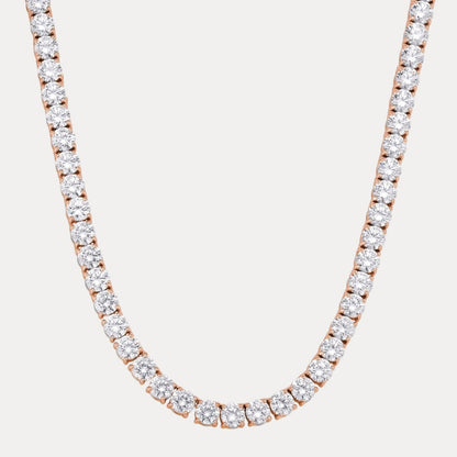 925 Sterling Silver 6mm Tennis Chain Necklace - CZ Or Moissanite
